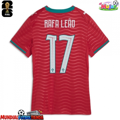 Camiseta Portugal Rafael Leao #17 Primera Equipación Replica Mundial 2026 para mujer mangas cortas